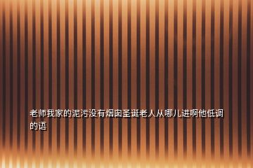 老师我家的泥污没有烟囱圣诞老人从哪儿进啊他低调的语