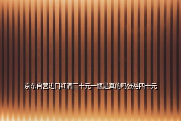 京东自营进口红酒三十元一瓶是真的吗张裕四十元