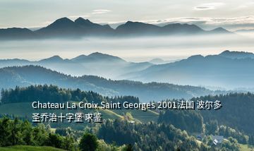 Chateau La Croix Saint Georges 2001法国 波尔多 圣乔治十字堡 求鉴