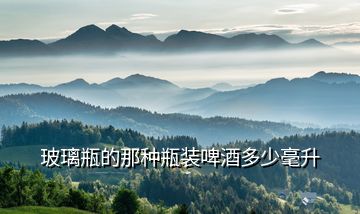 玻璃瓶的那种瓶装啤酒多少毫升