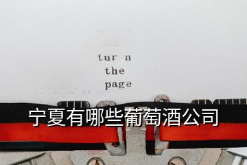 宁夏有哪些葡萄酒公司