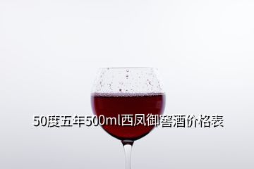 50度五年500ml西凤御窖酒价格表