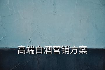 高端白酒营销方案