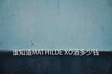 谁知道MATHILDE XO酒多少钱