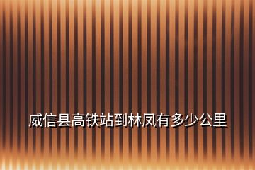 威信县高铁站到林凤有多少公里