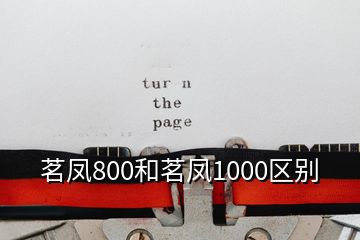 茗凤800和茗凤1000区别