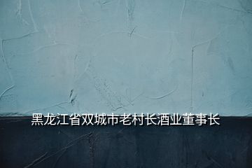 黑龙江省双城市老村长酒业董事长