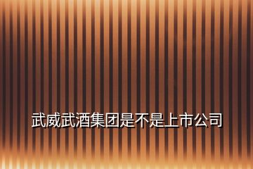 武威武酒集团是不是上市公司