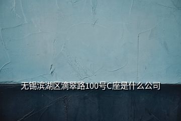 无锡滨湖区滴翠路100号C座是什么公司