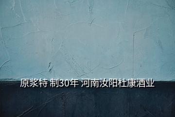 原浆特 制30年 河南汝阳杜康酒业