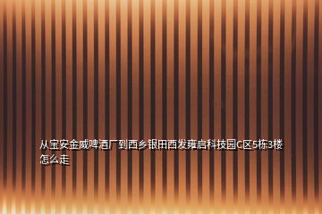 从宝安金威啤酒厂到西乡银田西发雍启科技园C区5栋3楼怎么走