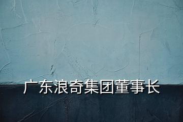 广东浪奇集团董事长