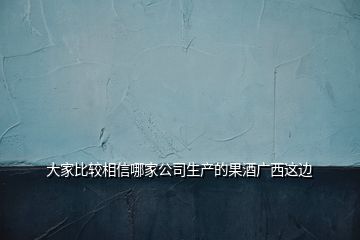 大家比较相信哪家公司生产的果酒广西这边